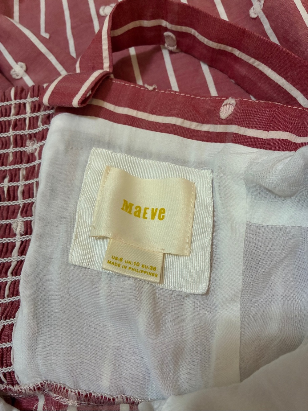 Maeve Cotton Striped Swiss Dot Midi Dress - Picture 5 of 5